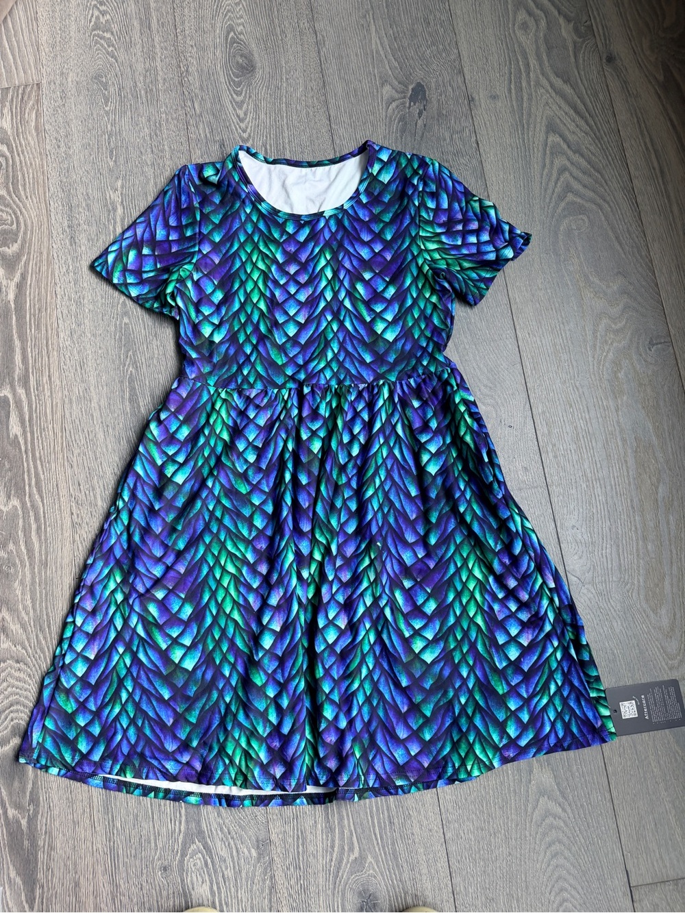 Pawlie Dragon Keeper Short Sleeve Knee Length Skater Dress with Pockets